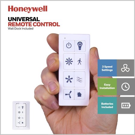 Honeywell Ceiling Fans Eamon, 52 in. Ceiling Fan with Light & Remote Control, Bright White 50605-40